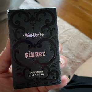 Kat Von D Sinner Perfume with Black Gothic Design